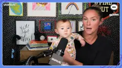 Kylie Kelce gives rare glimpse of 6-month-old daughter Finnley’s face while breastfeeding mid-podcast